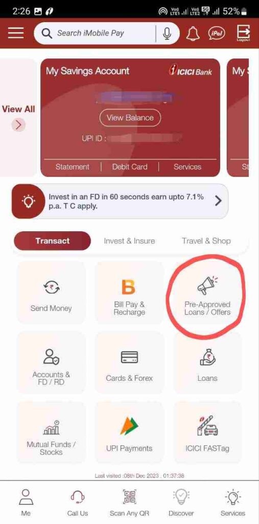 icici pre approved offer