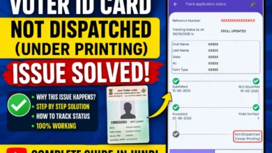Voter card not dispatched under printing problem solution using the official ECI app and Voters' Service Portal.